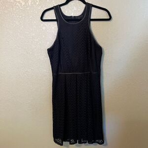 City Studio 11/12 black chevron weave dress